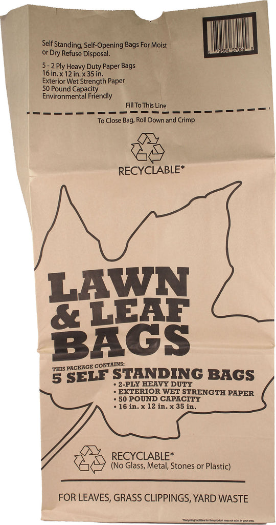 Bunzl Distribution P - Lawn And Leaf 5 Pack Of Paper Bag - Display