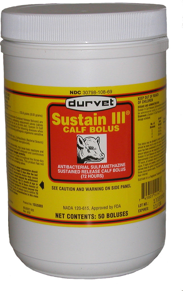 Durvet Inc D - Sustain Iii Calf Bolus