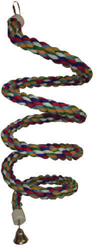 A&e Cage Company - Happy Beaks Cotton Rope Boing With Bell Bird Toy