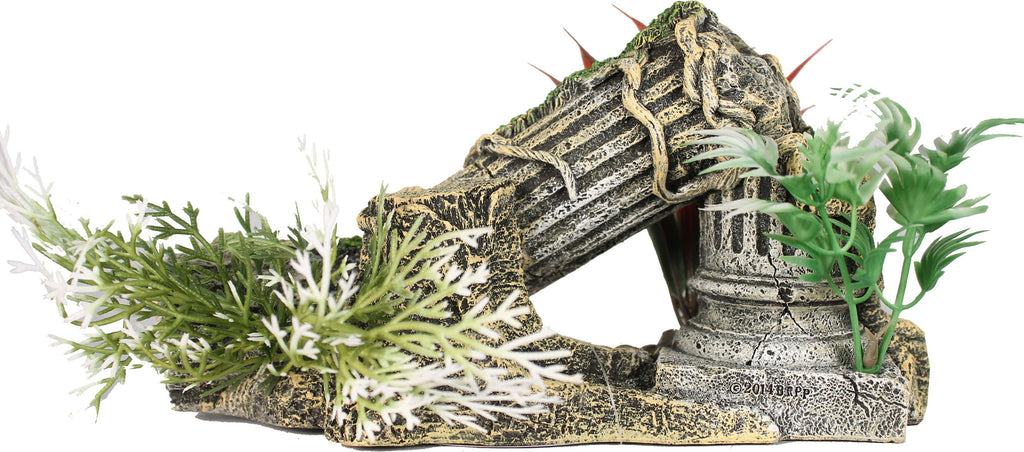 Blue Ribbon Pet Products-Exotic Environments Ancient Column Ruins W- Plants