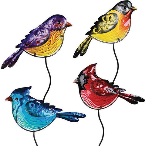 Exhart - Glass Bird Garden Stake Assortment