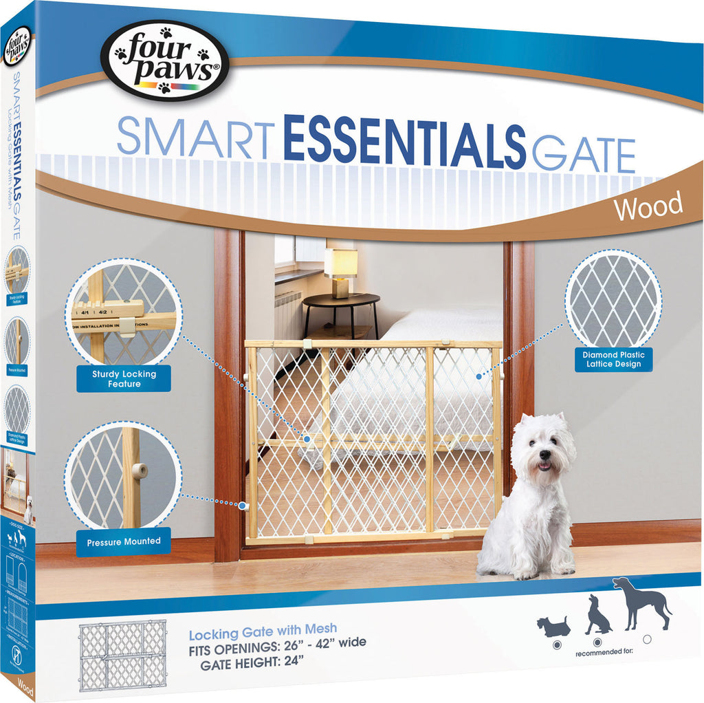 Four Paws Products Ltd - Plastic Mesh Wood Frame Gate