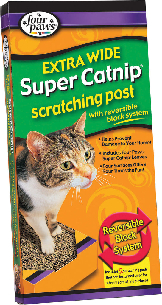 Four Paws Products Ltd-Catnip Scratching Post Extra Wide