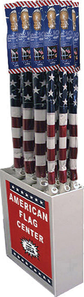 Flagzone Llc - Usa Flag With Wooden Pole Display