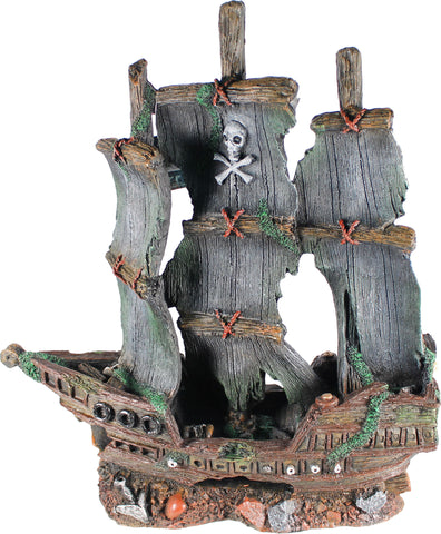 Poppy Pet - Sunken Pirate Ship With Blue Sails