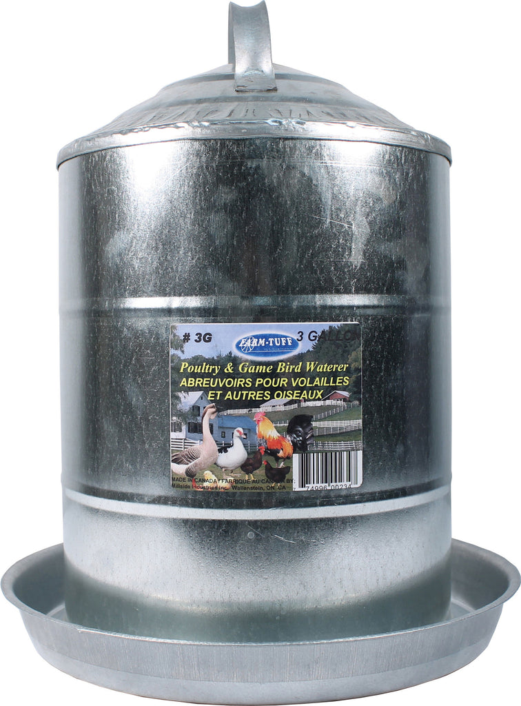 Millside Industries - Double Wall Cone Top Galvanized Poultry Wall Fount