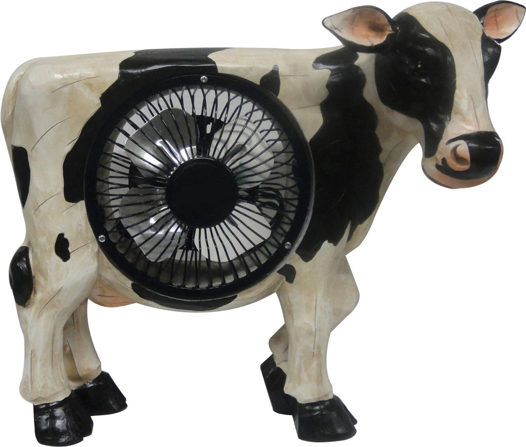 Alpine Corporation - Cow Statuary With Fan