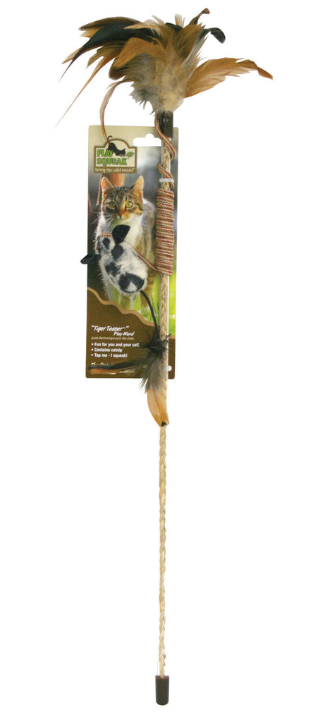 Ourpets Company-Play-n-squeak Teaser Wand Tiger Teaser