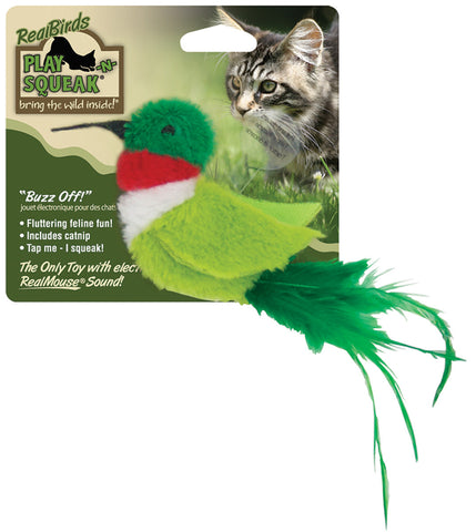 Ourpets Company - Play-n-squeak Realbirds- Buzz Off