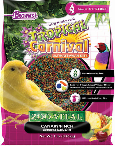 F.m. Browns Inc - Pet - Tropical Carnival Zoo-vital Canary & Finch Food