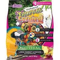 F.m. Browns Inc - Pet - Tropical Carnival Zoo-vital  Lg Parrot & Macaw