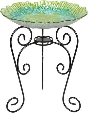 Beckett Corp - Glass Spring Shell Birdbath