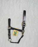 Hamilton Halter Company - Adjustable Horse Halter With Leather Headpole