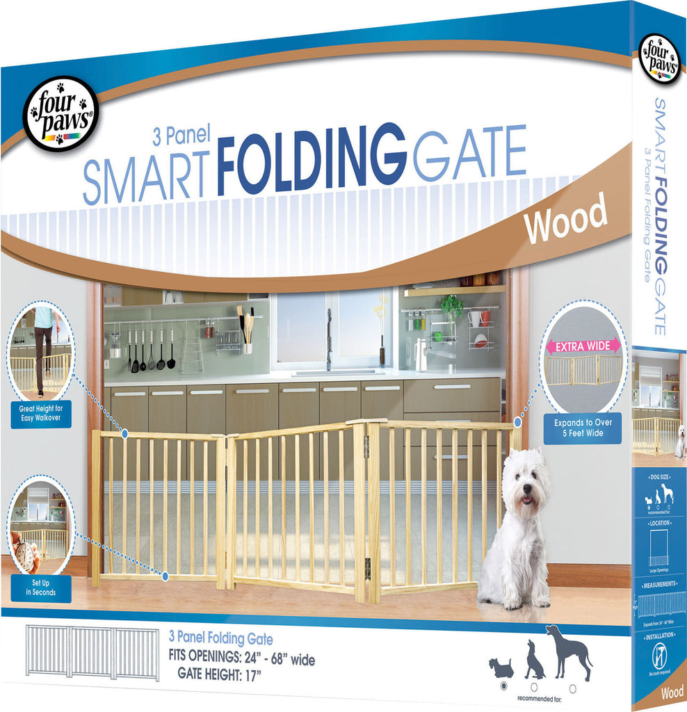 Four Paws Products Ltd - Free Standing Folding 3 Panle Gate