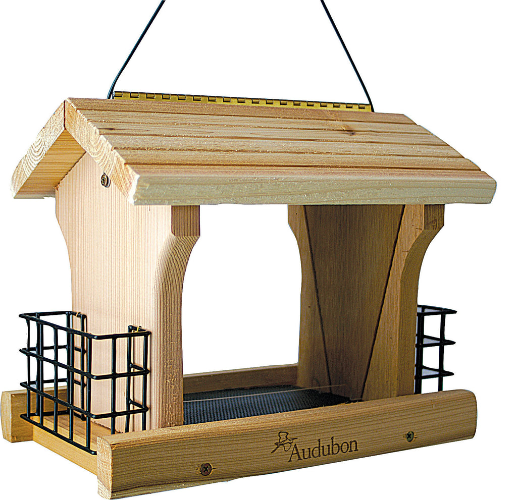 Audubon/woodlink - Cedar Wood Ranch Style Bird Feeder W/suet Holders