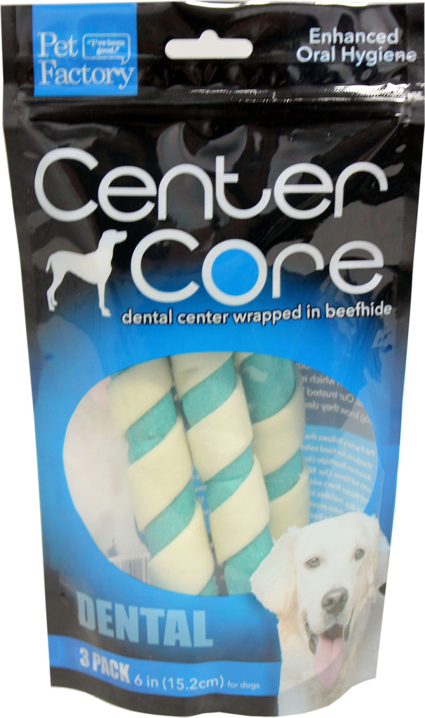 Pet Factory Inc - Center Core Dental Rolls In Beefhide