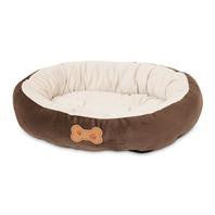 Petmate Inc - Beds - Round Bolster Bed With Bone Applique