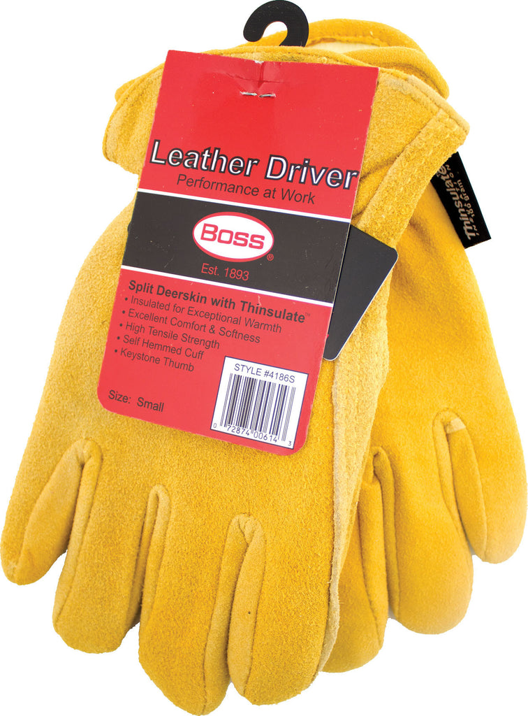 Boss Manufacturing     P - Therm Insulated Split Deerskin Driver Glove