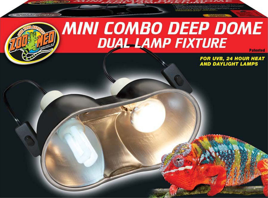 Zoo Med Laboratories Inc - Mini Combo Deep Dome Dual Lamp Fixture