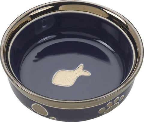 Ethical Stoneware Dish - Ritz Copper Rim Cat Dish