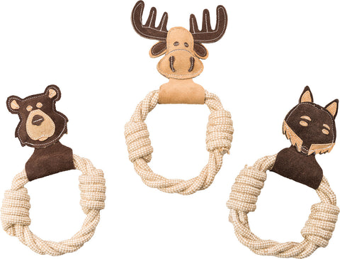 Ethical Dog - Dura-fused Leather Animal Rings Dog Toy