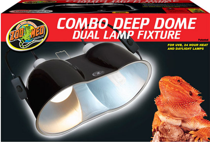 Zoo Med Laboratories Inc-Combo Deep Dome Dual Lamp Fixture