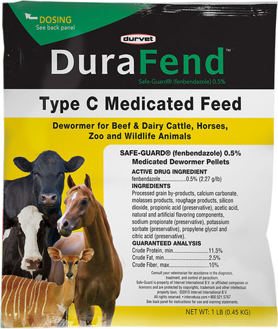 Durvet Inc              D - Durafend Type C Medicated Dewormer Feed